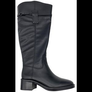 Franco Sarto Women's Colt Leather Wide Calf Tall Shaft Boot Black - Medium